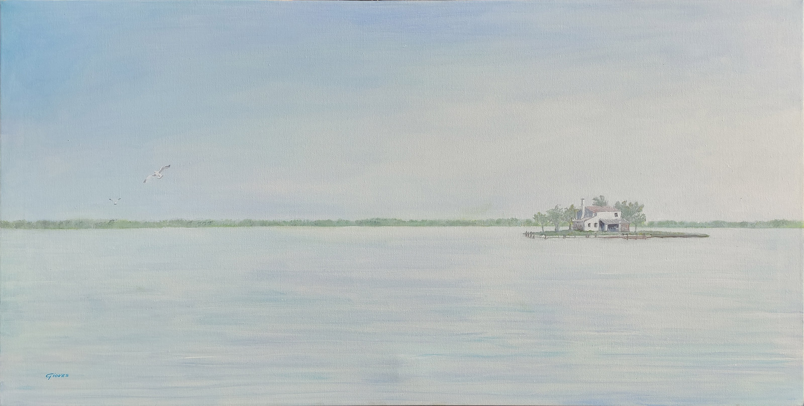 pittore Gioves Venezia - dipinto laguna Venezia -Cason Montiron- chiare visioni
